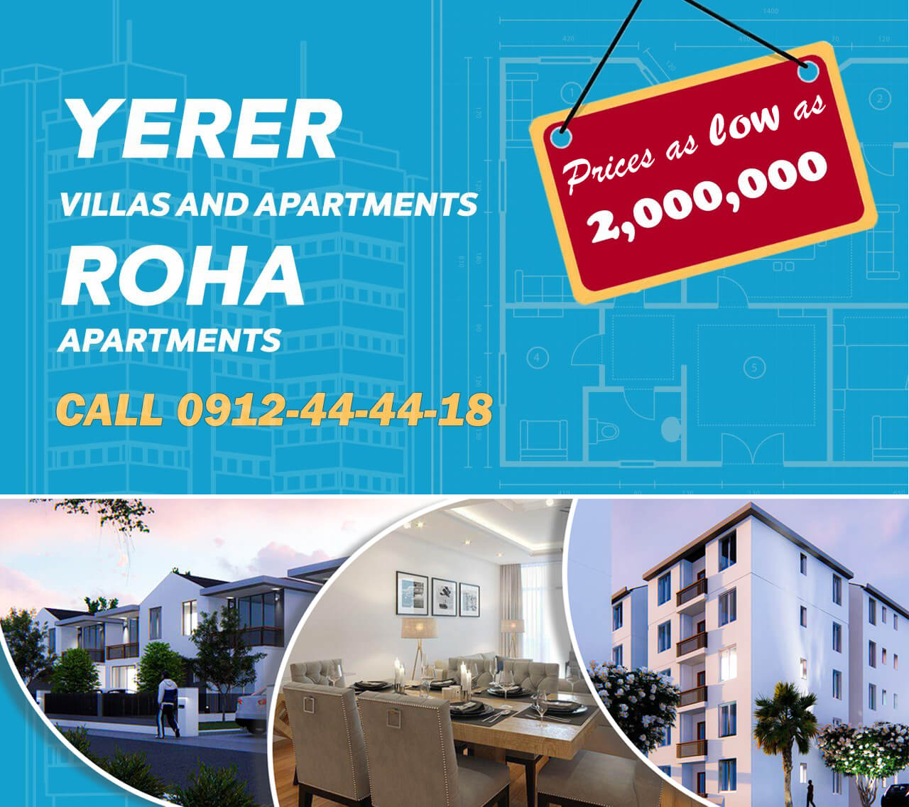 Roha Yerer house and apartment advertisement banner